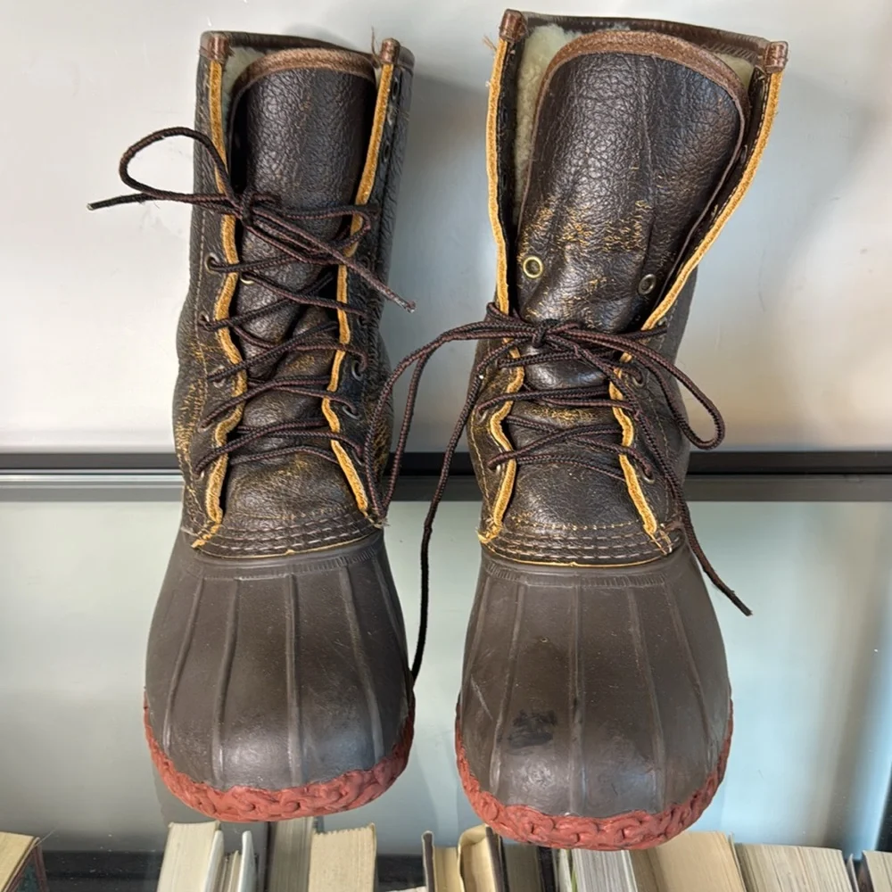 Vintage L.L. Bean shearling Lined 8” Boots size Women 10-10 1/2